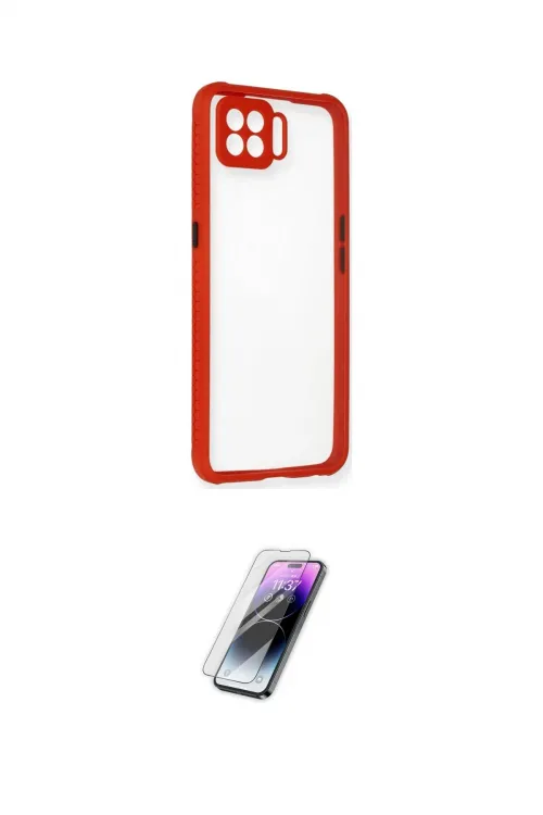 ieg™ Reno 4 Lite Kılıf Nova Asil Özel Seri - Şeffaf Pasifik Cam Ekran Koruyucu