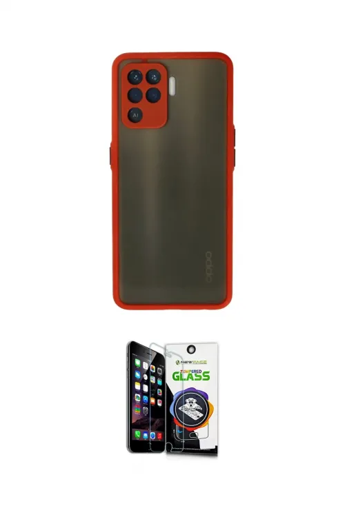 ieg™ Reno 5 Lite Kılıf Ahenk Çizgi Serisi - Şeffaf Temperli Cam Ekran Koruyucu