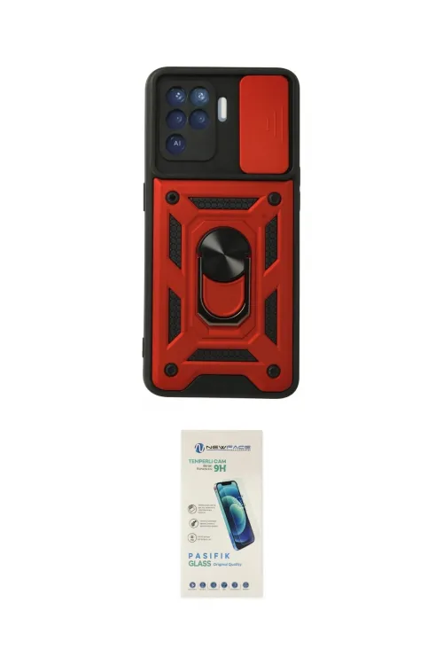 ieg™ Reno 5 Lite Kılıf Ahenk Klasik - Şeffaf Pasifik Cam Ekran Koruyucu