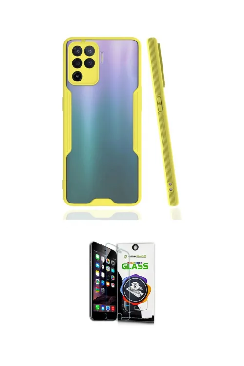 ieg™ Reno 5 Lite Kılıf Atlas Asil Serisi - Şeffaf Temperli Cam Ekran Koruyucu