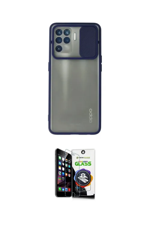 ieg™ Reno 5 Lite Kılıf Vadi Çizgi - Şeffaf Temperli Cam Ekran Koruyucu