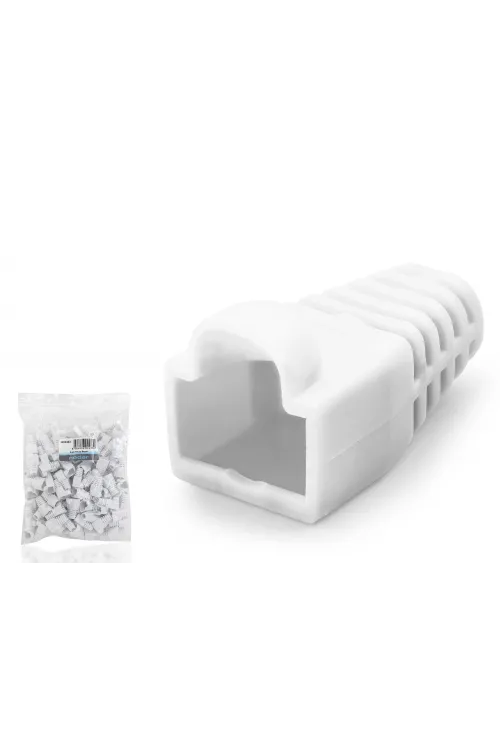 Rj45 Konnektör Papuç - 100 Adet Beyaz / Ekonomik Poşet Paket ND2433