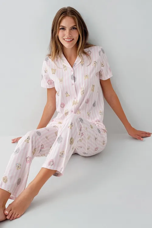 ieg™ RolyPoly 3809-S Kadın Gömlek Pijama Takım