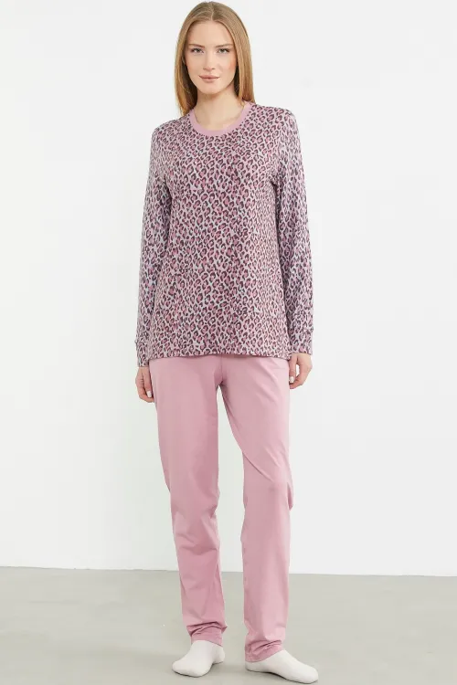 ieg™ Sementa 76413 Rahat Kalıp Leopar Kombinli Pijama Takım