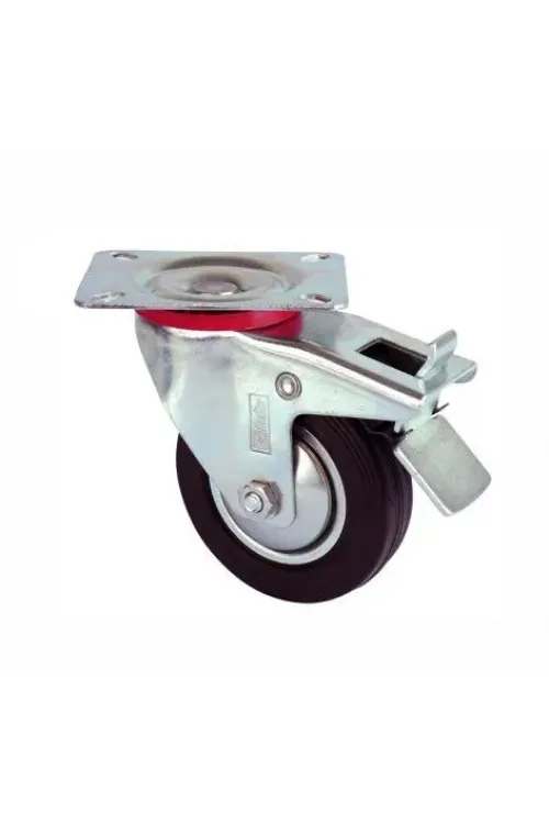 ieg™ Servis Tekeri - Tablalı Frenli Siyah Döner - Çap 80 mm