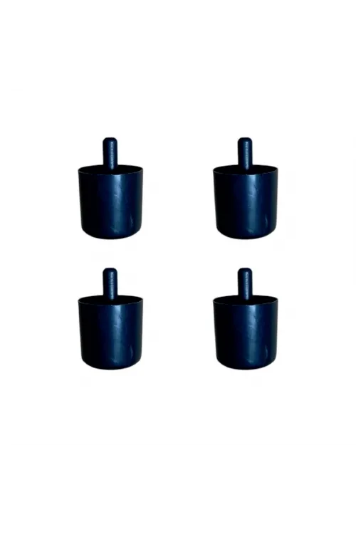 Silindir Plastik Ayak Geçmeli Pimli - 50MM - Siyah 12MM HKS278 - 4 Adet