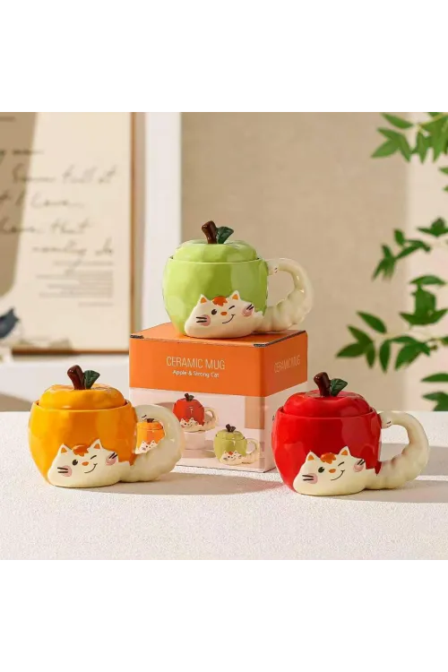 Şımarık Kedi Tasarımlı Seramik Kupa