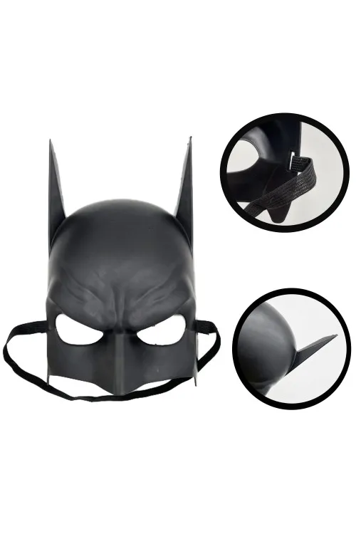 Siyah Çocuk Batman Maskesi Lastikli