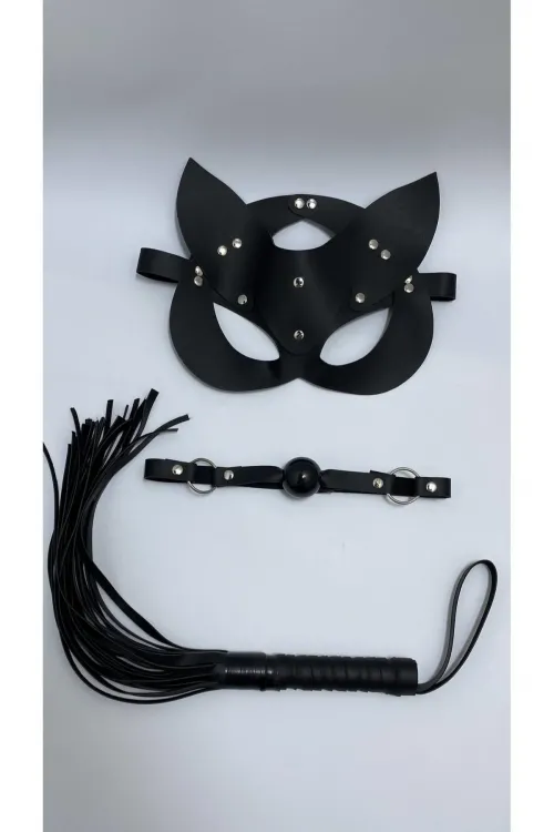Siyah Maske Ağız Topu,3Lü Set