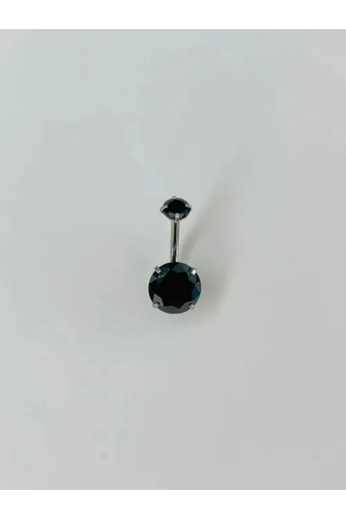 IEG - Siyah Taşlı Göbek Piercing