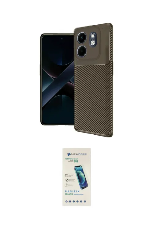ieg™ Smart 9 4G Kılıf Eksen Form Prime - Şeffaf Pasifik Cam Ekran Koruyucu