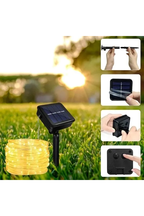 Solar Güneş Enerjili Hortum Kaplamalı Gün Işığı LED