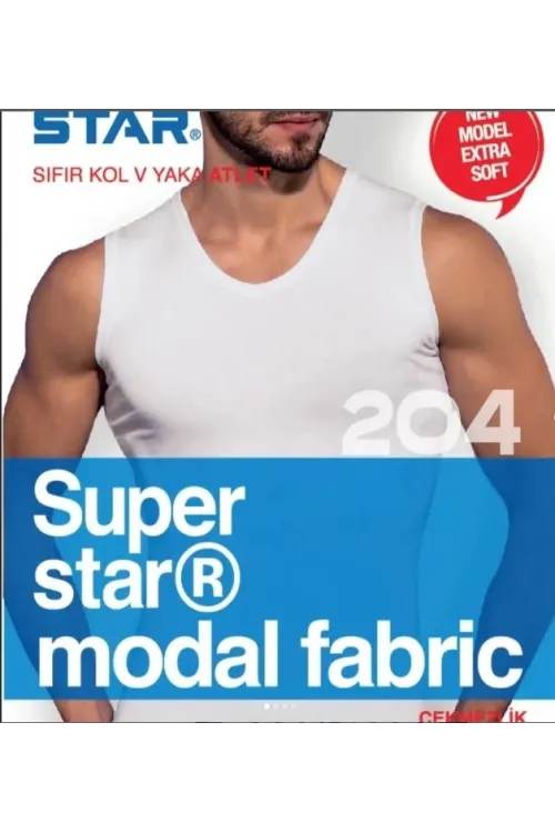 ieg™ Star 204 Modal Sıfır Kol V-Yaka Atlet