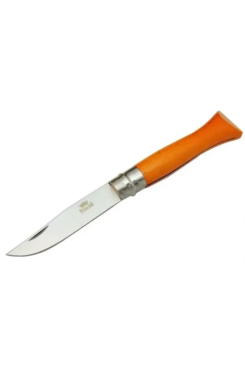 ieg™ Sterling T0196 Bahçe Çakı 16 cm - Ahşap Turuncu Sap, Bilezikli, Kılıflı