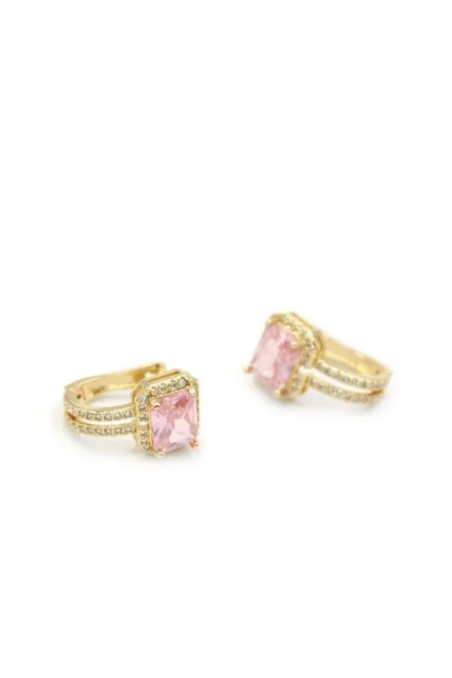 IEG - Taşlı Küpe - Pembe
