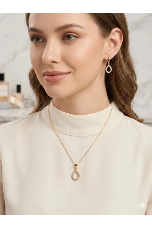 IEG - Taşlı Yağmur Damlası Set
