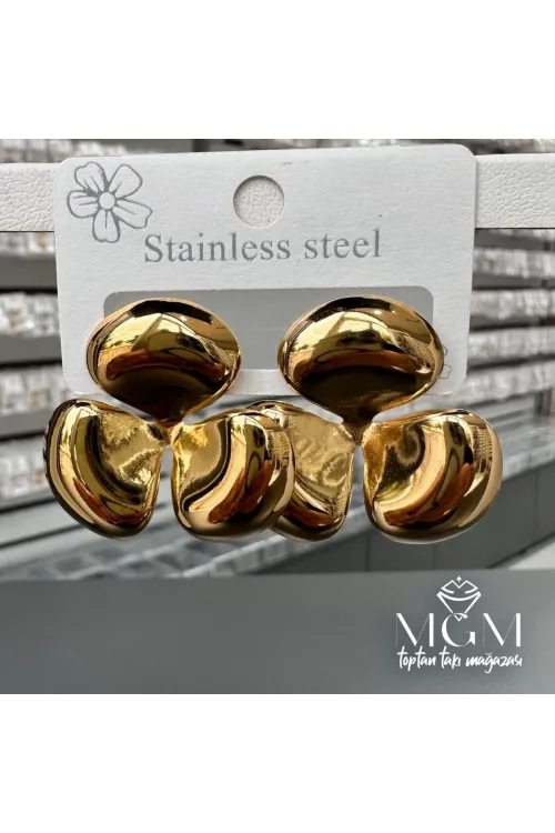 IEG - Taşsız Gold Kaplama Küpe