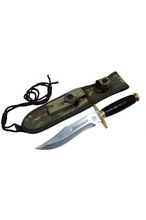 ieg™ T.C. Standart Komando Bıçağı 30 cm - Tırtıklı, Kamuflaj Kılıflı