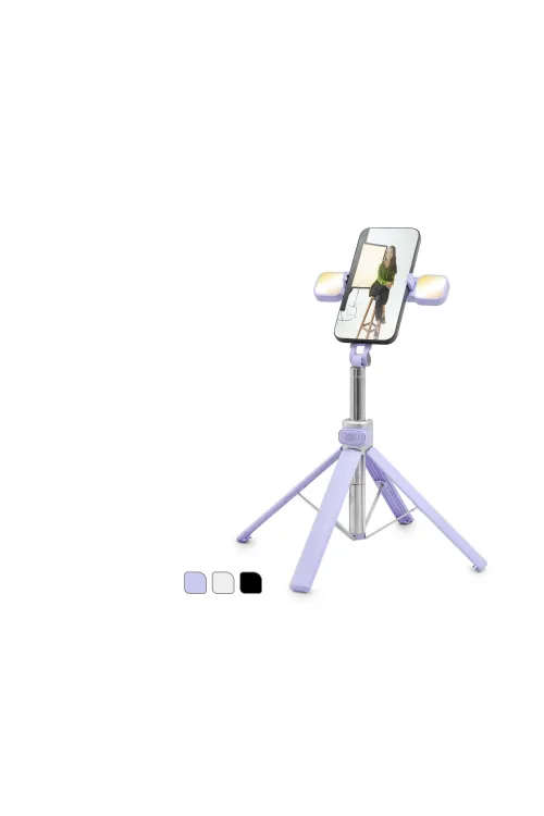 Telefon Tripodu Ve Selfie Çubuğu Seti Bluetooth 4.0 Kumandalı Led 130 Cm - Çok Renkli ND1035