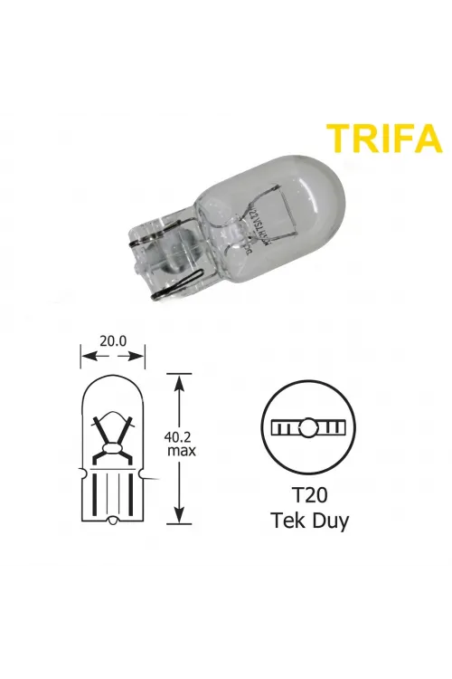 Trifa T20 Dipsiz Park Ampulü Tek Duy 1 Adet Sarı