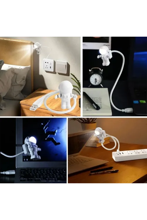 USB Astronot Gece Lambası, Masa Lambası, Kitap Okuma Lambası Işığı