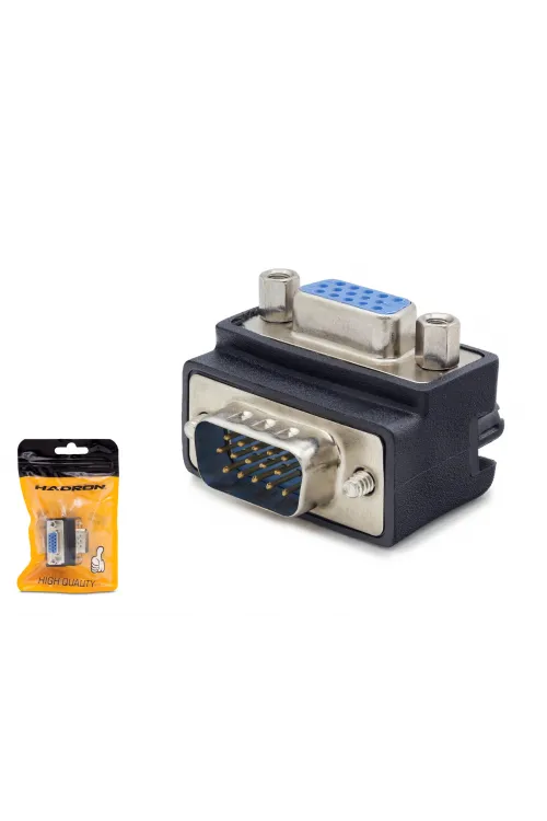 Vga Erkek Dişi 90 Derece Açili Adaptör - Siyah HDX5045