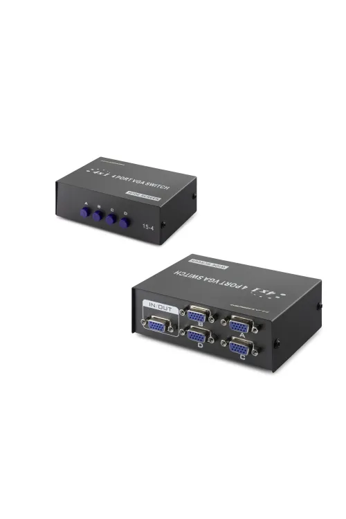 Vga Switch 4 In 1 Out 54 Mhz - Siyah HDX1329