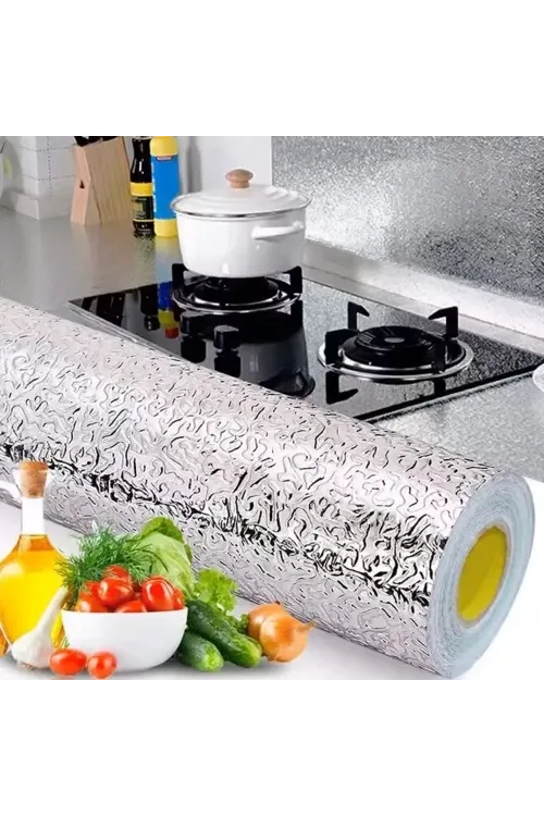 Yapışkanlı Mutfak Folyo Gümüş 40 cm x 10 m