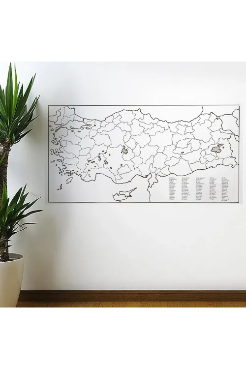ieg™ Yazılabilir Türkiye Haritası Manyetik Duvar Stickerı 110 x 56 cm