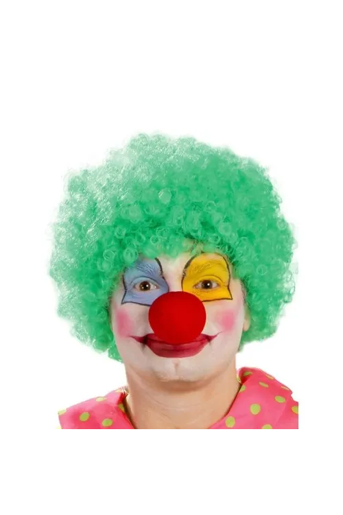 Yeşil Renk Kıvırcık Afro Palyaço Seti