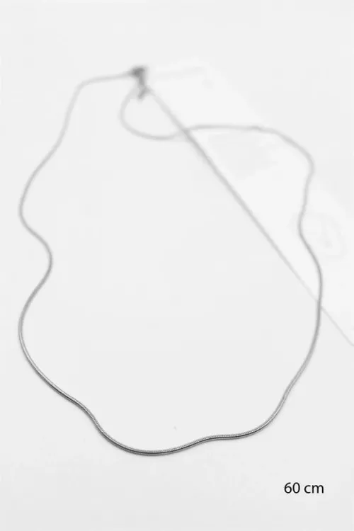 IEG - Yılan Zincir Kolye - 60cm - Gümüş