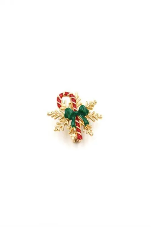 IEG - Yılbaşı Noel Şekeri Broş - Altın