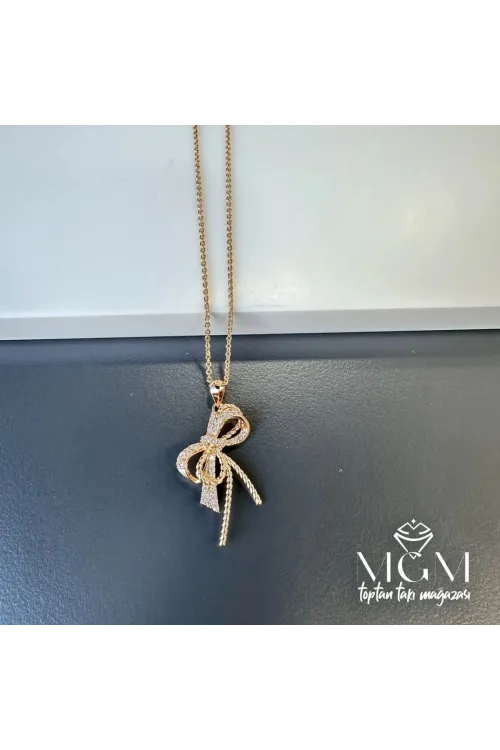IEG - Zirkon Taşlı Fiyonk Kolye