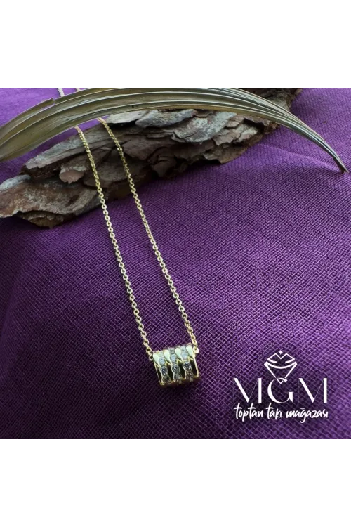 IEG - Zirkon Taşlı Kolye Gold
