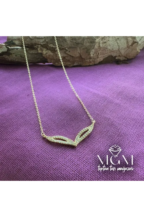 IEG - Zirkon Taşlı Kolye Gold
