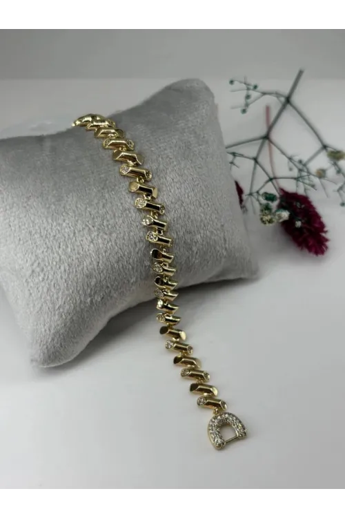 IEG -    Zirkon Taşlı Pirinç Zirkon Bileklikler 19 Cm  - Kbl0317