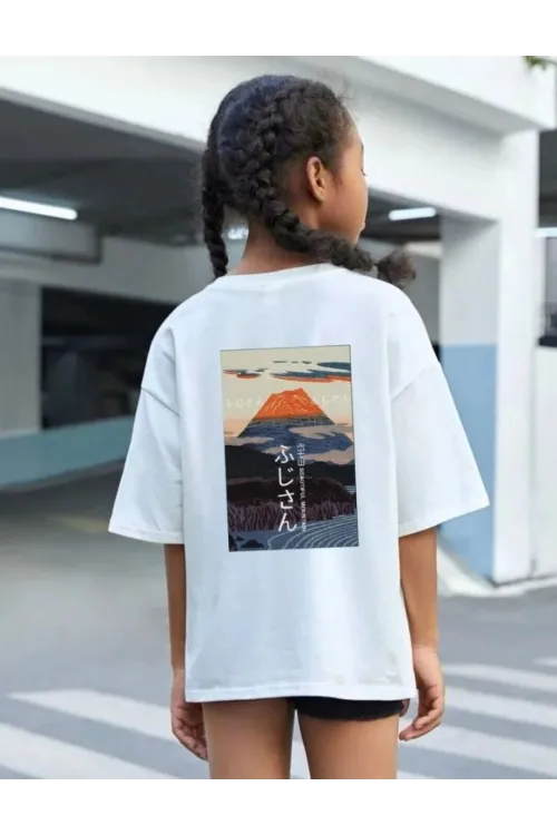 Çocuk Unisex Baskılı T-Shirt - Beyaz