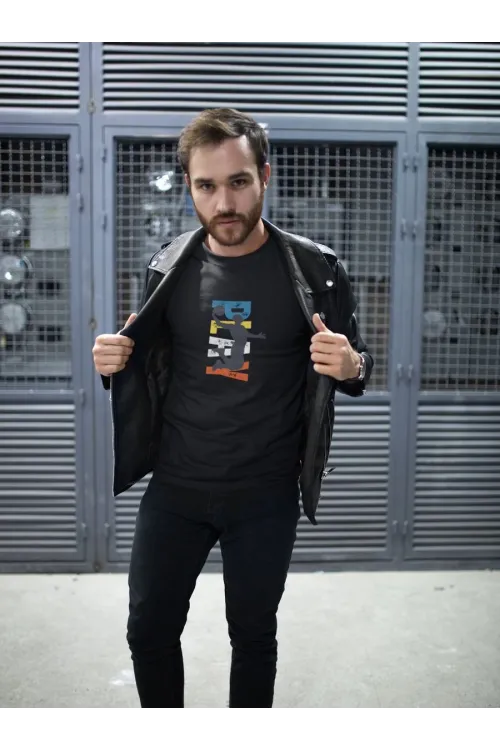 Erkek Özel Baskılı Modern Fit %100 Pamuk Bisiklet Yaka T-Shirt
