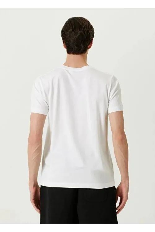 ERKEK  Tişört Basic Bisiklet Yaka Regular Kısa kol T-Shirt - Beyaz