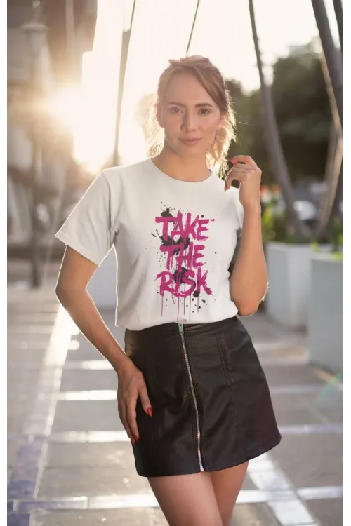 KADIN Özel Baskılı Modern Fit %100 Pamuk Bisiklet Yaka T-Shirt