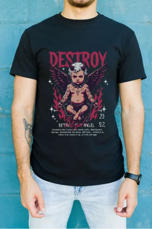 Unisex Oversize 24/1 Penye DTF Baskılı Tişört - DTF106