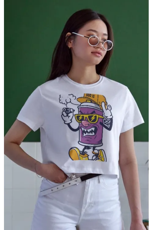Unisex Oversize 24/1 Penye DTF Baskılı Tişört - DTF137