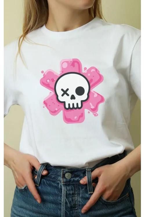 Unisex Oversize 24/1 Penye DTF Baskılı Tişört - DTF146