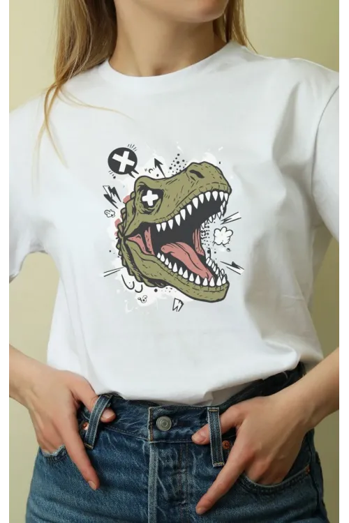 Unisex Oversize 24/1 Penye DTF Baskılı Tişört - DTF148