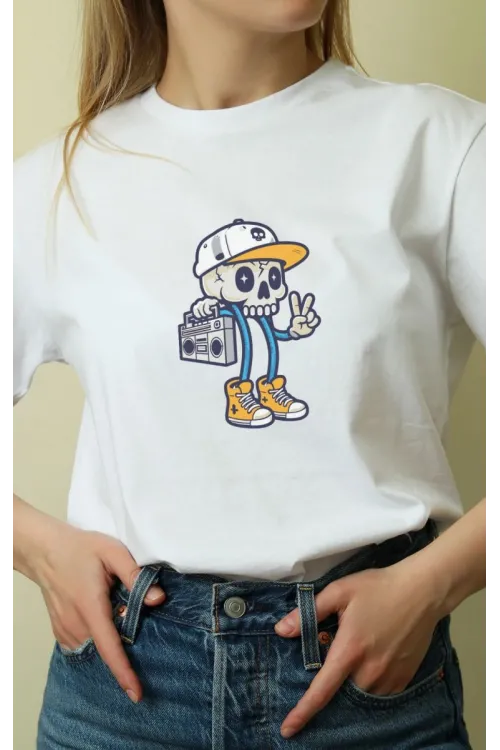 Unisex Oversize 24/1 Penye DTF Baskılı Tişört - DTF152