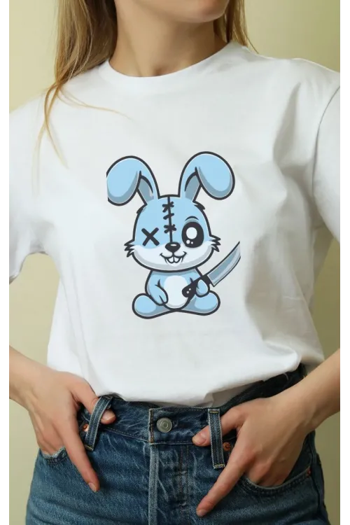 Unisex Oversize 24/1 Penye DTF Baskılı Tişört - DTF153