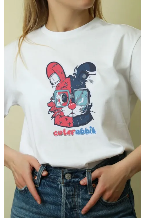 Unisex Oversize 24/1 Penye DTF Baskılı Tişört - DTF159