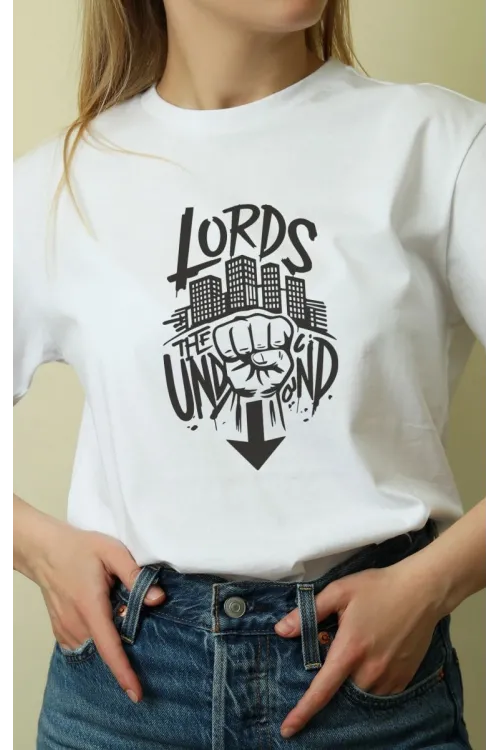 Unisex Oversize 24/1 Penye DTF Baskılı Tişört - DTF161
