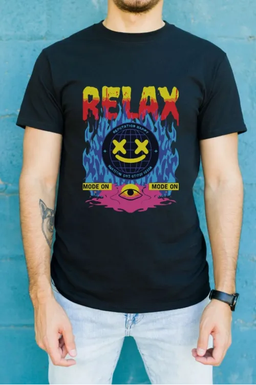 Unisex Oversize 24/1 Penye DTF Baskılı Tişört - DTF162