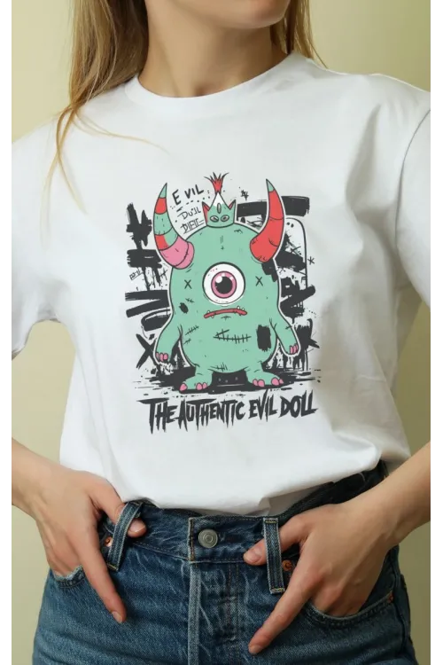 Unisex Oversize 24/1 Penye DTF Baskılı Tişört - DTF165
